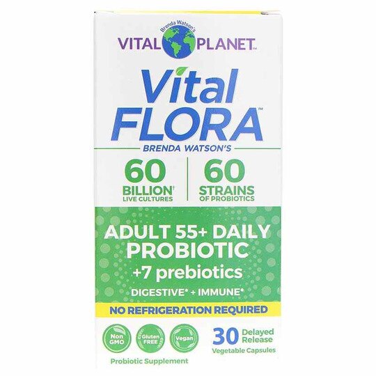 Vital Flora Adult 55+ Daily Probiotic + Prebiotics Shelf Stable, VTP